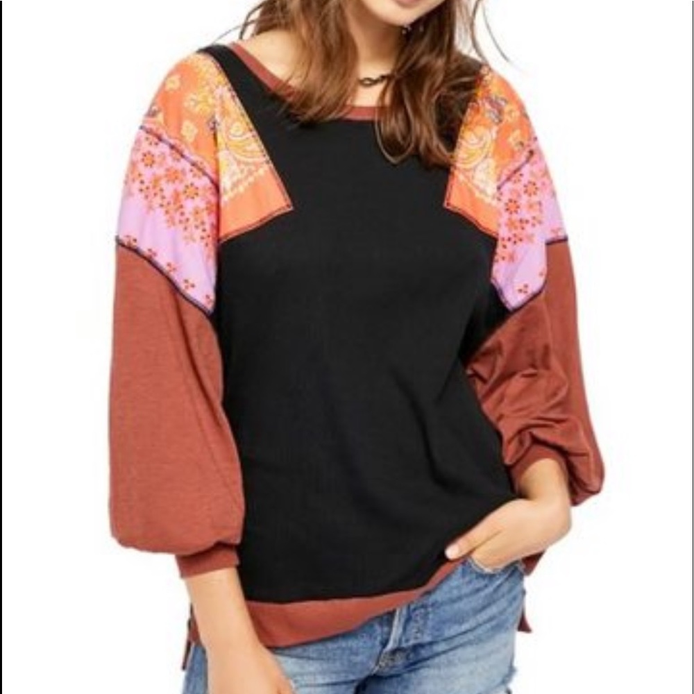 Free People women’s feelin’ it patch shirt size XS